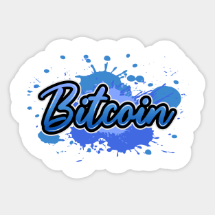 Bitcoin street art blue color Sticker